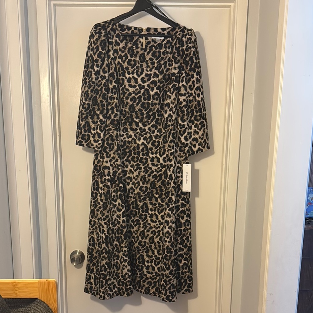 Calvin Klein Leopard Print Midi Dress size 16w